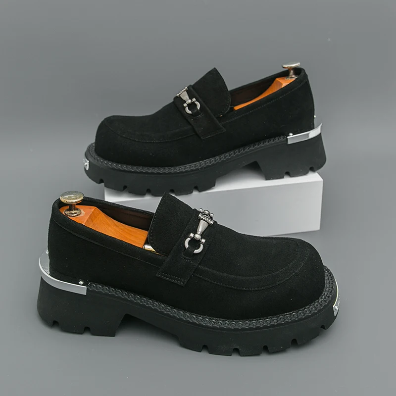 Classic Men Loafers Men One-foot Casual Thick-soled Lightweight Breathable Fashionable Brand Shoes Social Shoes Men Sizes 37-46
