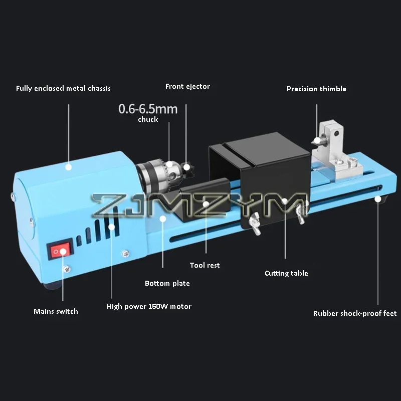 Mini Wood Lathe Machine Buddha Pearl Lathe Grinding Polishing  Wood Drill Rotary Tool DIY Woodwork Tool