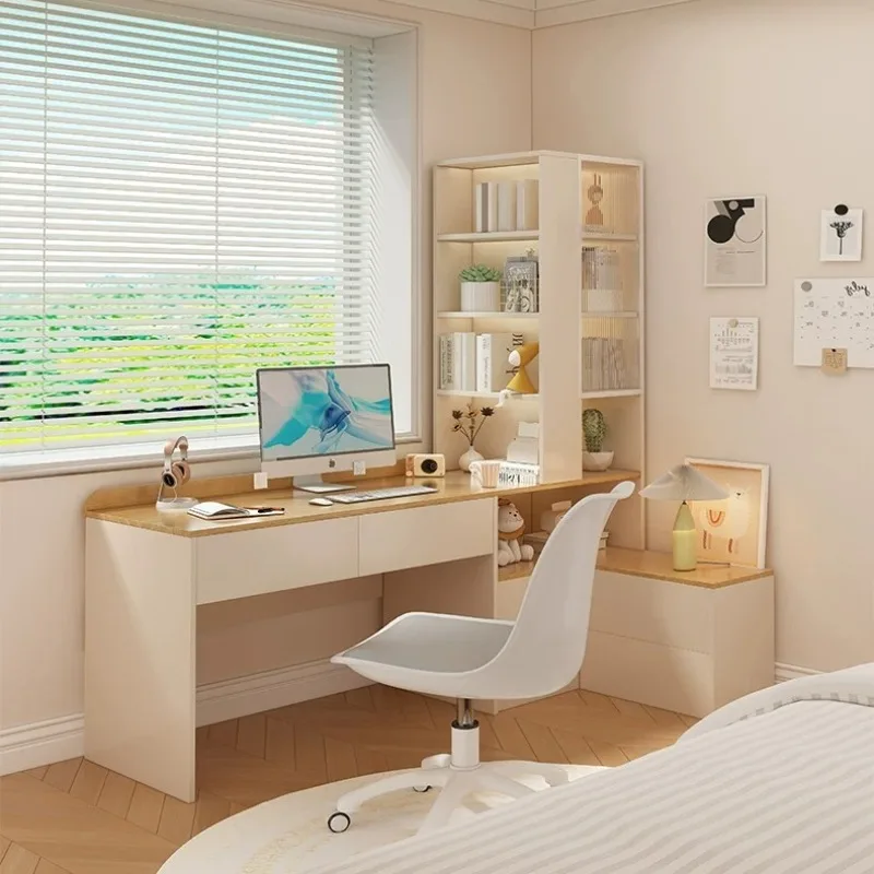 Desk bookshelf small apartment household computer desk combination bedside table
