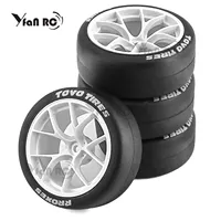 4pcs 65mm Hard Drift Tire 1/10 RC Drift Car On Road Touring Racing Car Tyre Wheel for Tamiya TT01 TT02 XV01 PTG-2 Kyosho HPI HSP