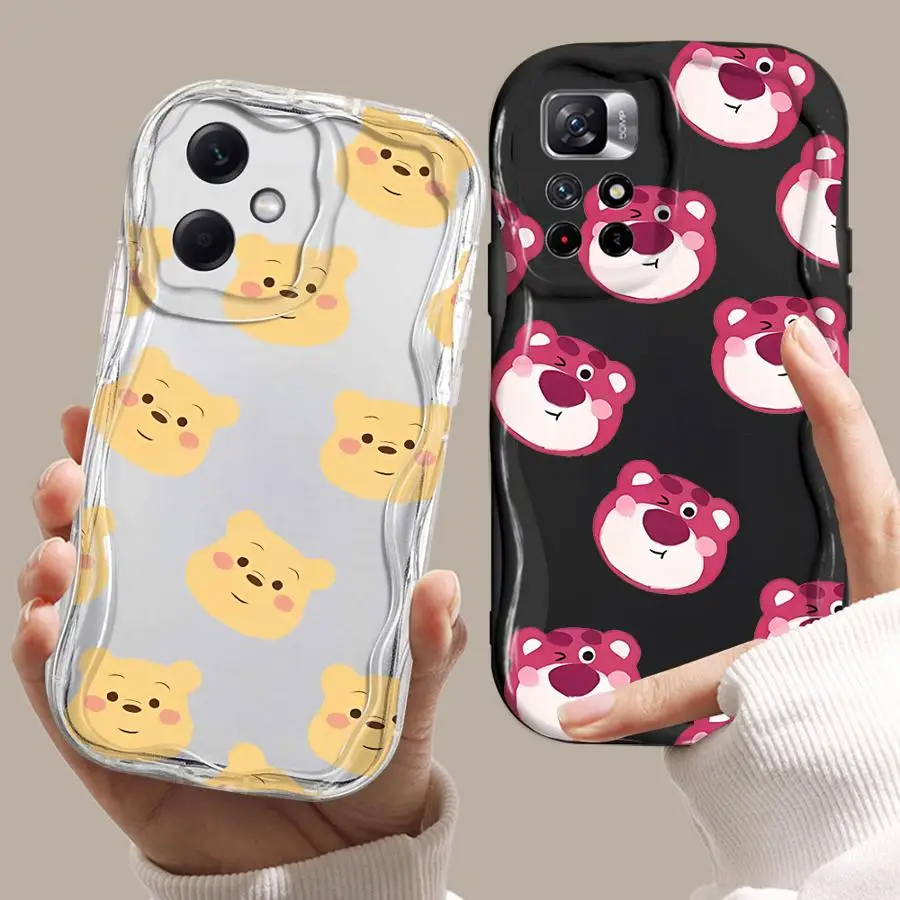 Disney Winnie The Pooh Lotso Bear Wavy edge Phone Case for Xiaomi Redmi 13C 12C 10 10C 10A 9 9A 9C A1 A2 Plus soft funda cases