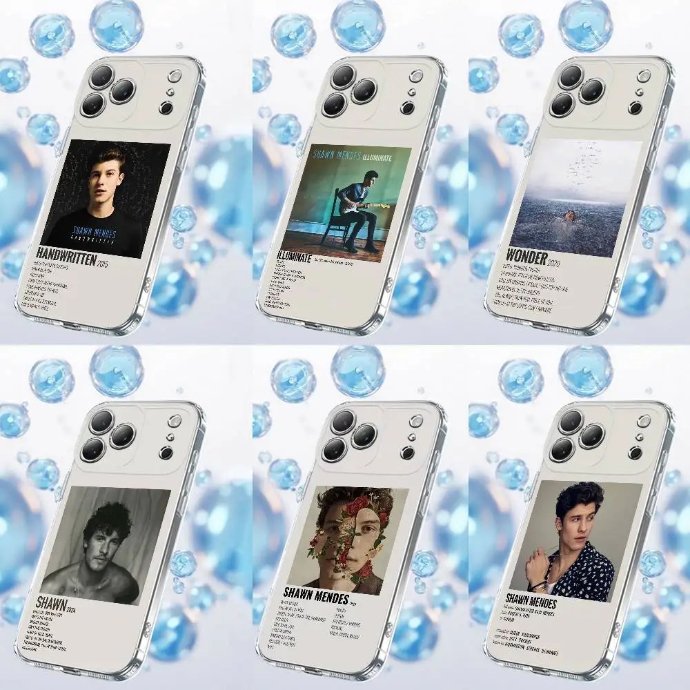 

S-Shawn Mendes Handwritten Wonder Phone Case For iPhone 14,11,15,17,13,12,16,Plus,E,Air,Pro,Max,Mini Transparent Cover