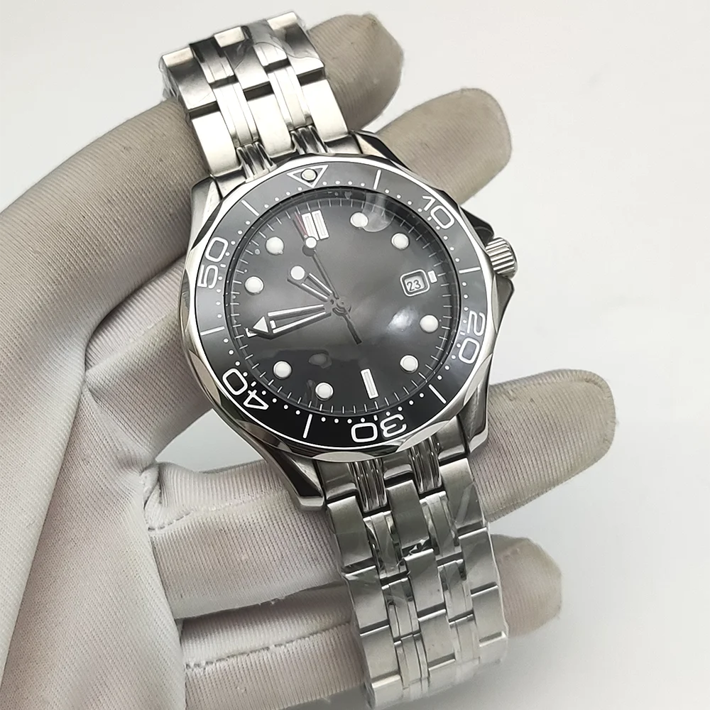 ساعة ميكانيكية رجالية 316L من الفولاذ المقاوم للصدأ ، ساعة عمل شفافة ، حركة أوتوماتيكية ، 5 أحزمة ، awonding