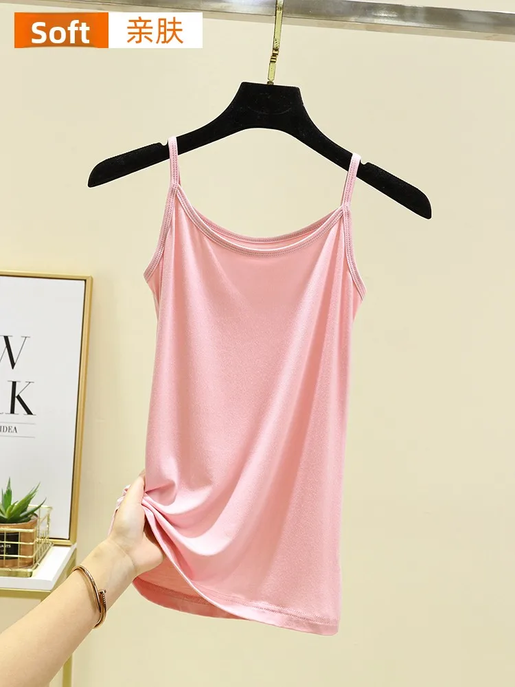 

Slimming Modal Csole Top Women's Summer Thin Svel Pure Color plus Size Versatile Base Layer irt July Deer Brand