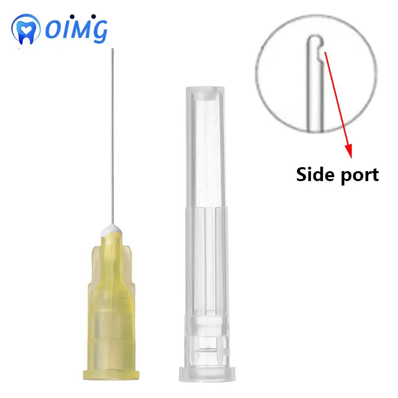 100 قطعة الأسنان إبرة الري العقيمة اللبية إبرة الري نصائح 30GA عادي ينتهي محققة إندو إبرة تلميح حقنة
