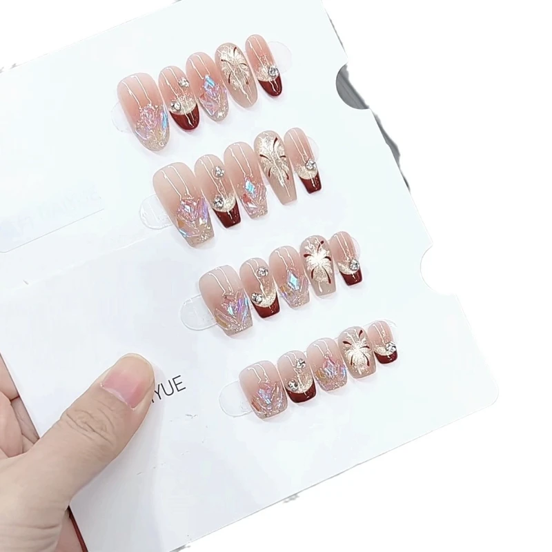 

Purely handmade phototherapy wearing nail Fanxing finished product reuse nail patch
