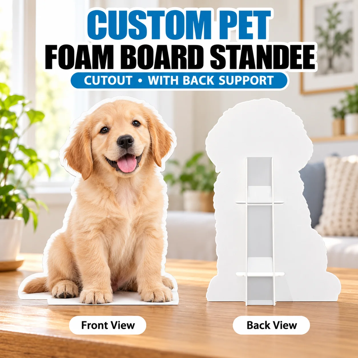 Personalized Pet Standee Custom Pet Cutout Foam Board Photo Display with Back Support for Birthday Wedding Party Event Decor Use