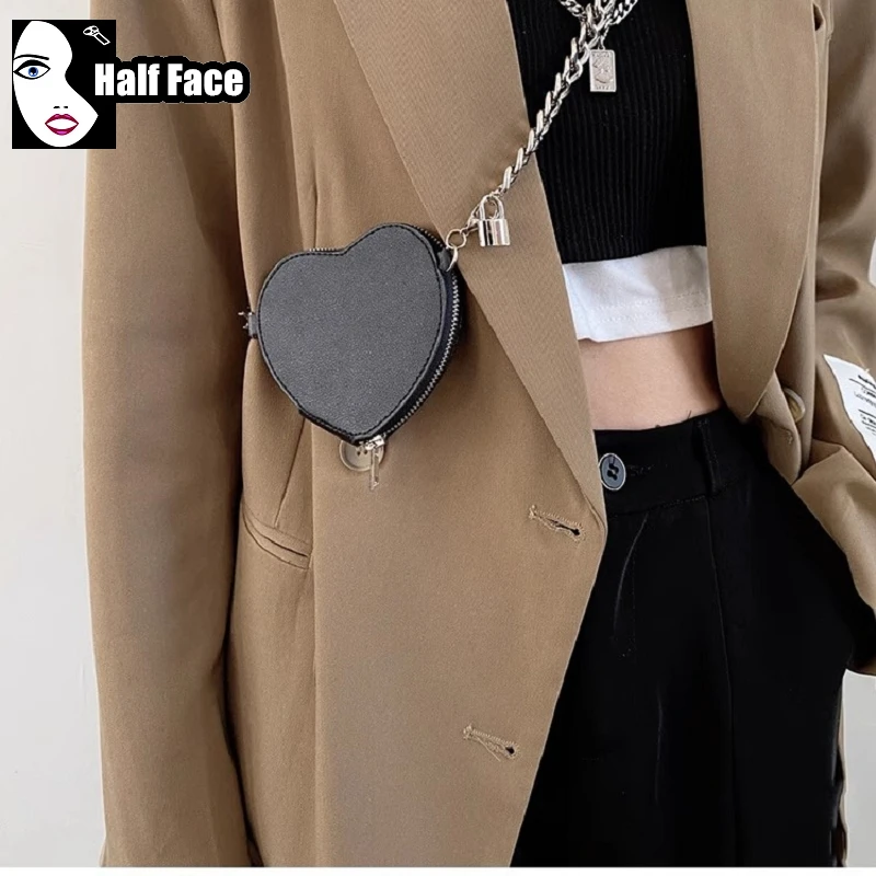 Harajuku Gothic Chains Handbags para Mulheres, One Shoulder Bags, Casual Crossbody Bags, Street Punk Streetwear, Pacote Amor, Girl Tote, Alta, Y2K