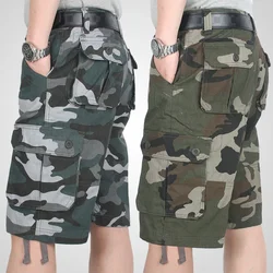 Summer Cargo Shorts Men Camouflage Camo Casual Cotton Multi-Pocket Baggy Bermuda Streetwear HipHop Military Tactical Work Shorts