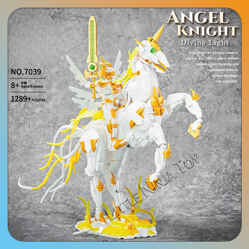 

7039 Янгол Справедливости Святой Рыцарь Светящееся издание Развивающие детские строительные блоки Сборная игрушка