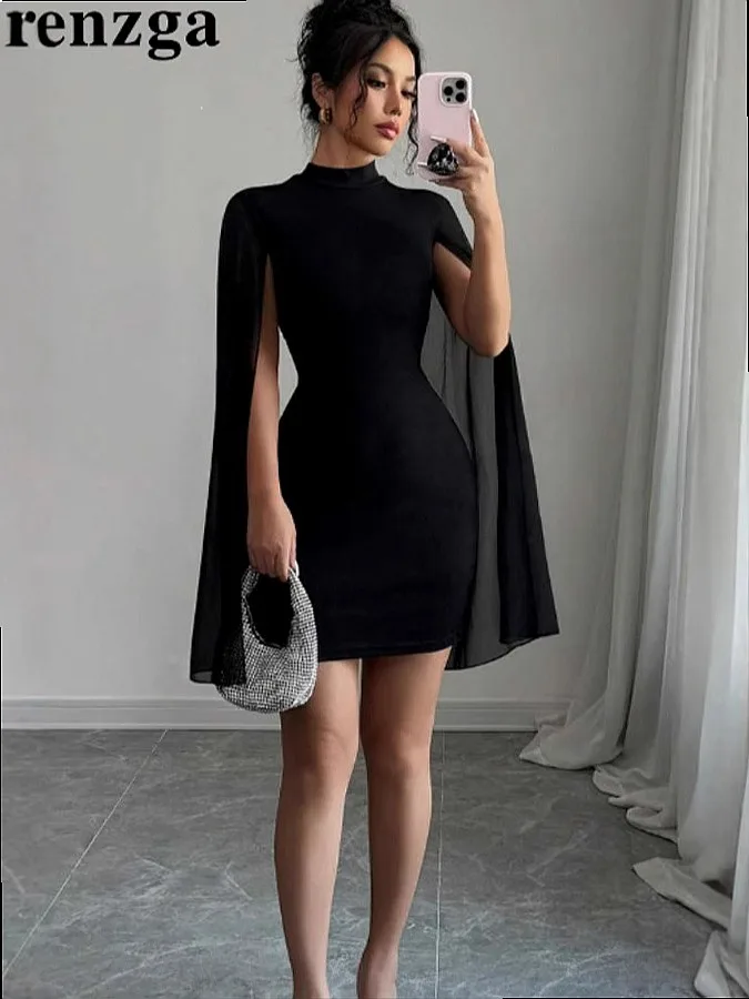 Elegant Long Sleeve Bodycon Dress Spring Summer Sexy Fitted Pencil Dresses Jumpsuit Playsuit