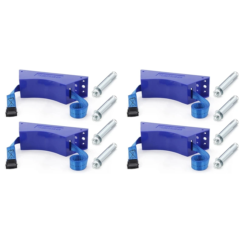 4PCS Propane Tank Holder Cylinder Wall Mounted Bracket Gas Cylinder Bracket Durable ABS Gas Cylinder With Screws Blue