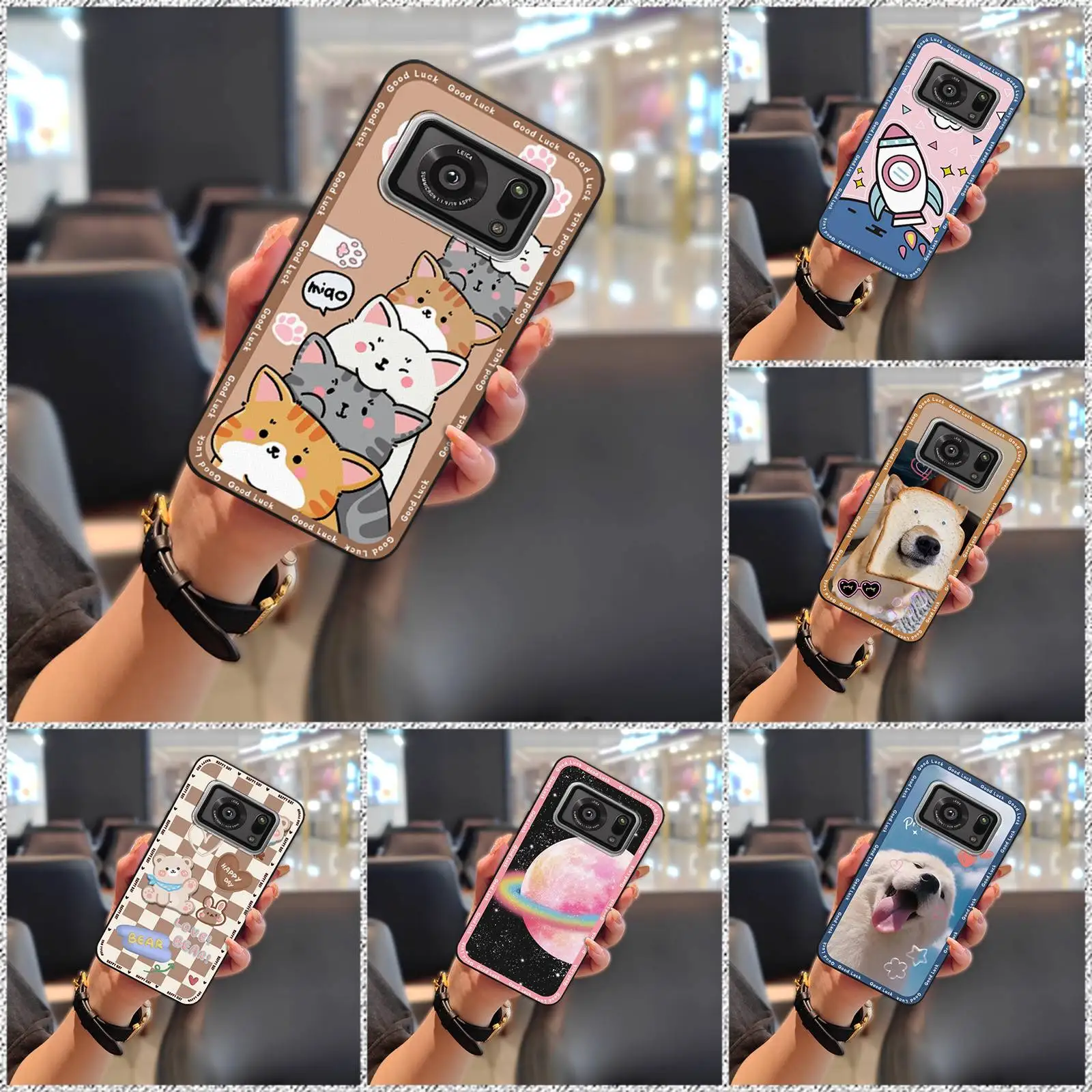 Full wrap Fashion Design Phone Case For Sharp Aquos R6/SH-51B/P6/R6G Silicone Protective TPU Back Cover Anti-knock Cute