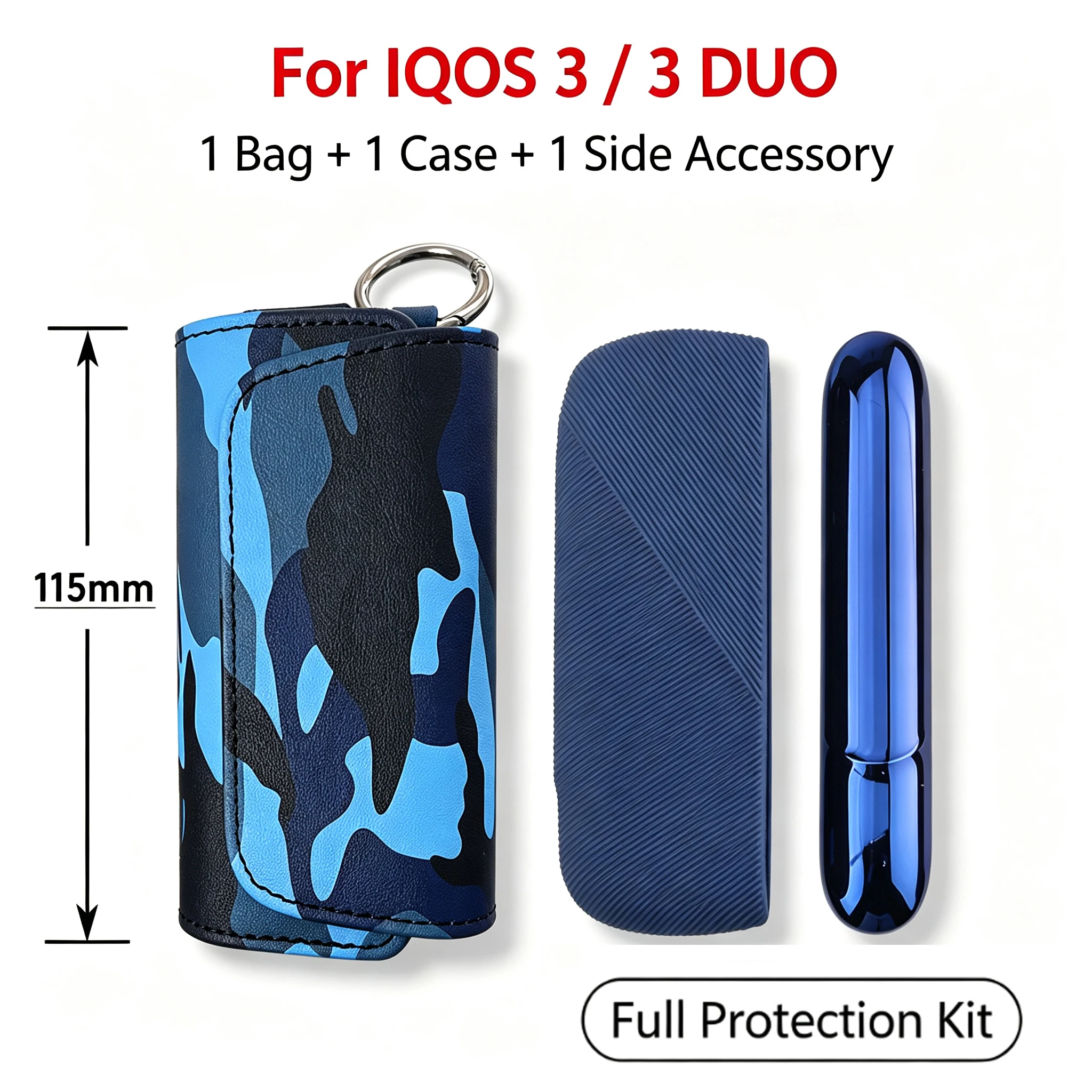 Set Side Cover Full Protective Case for IQOS 3 DUO Case for IQOS 3.0 Case E Cigarette Accessories Camouflage PU Leather Bag