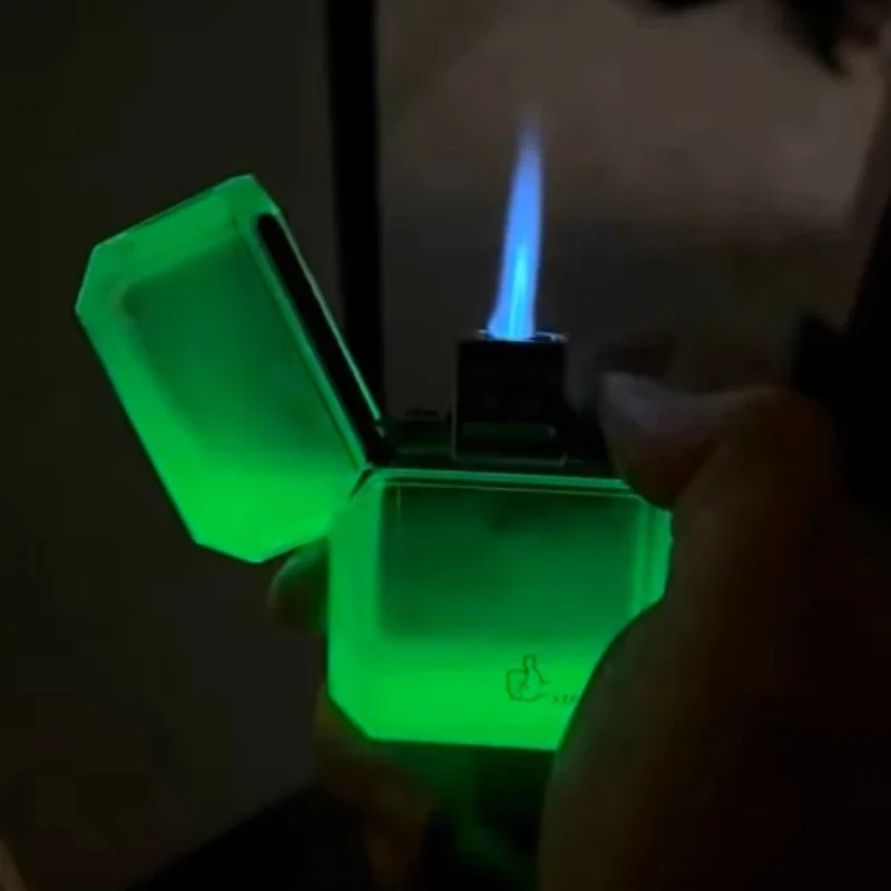 Luminous Colorful Quicksand Lamp Oil Lighter, Windproof and Cool Lighter, Unique Business Gift for Men