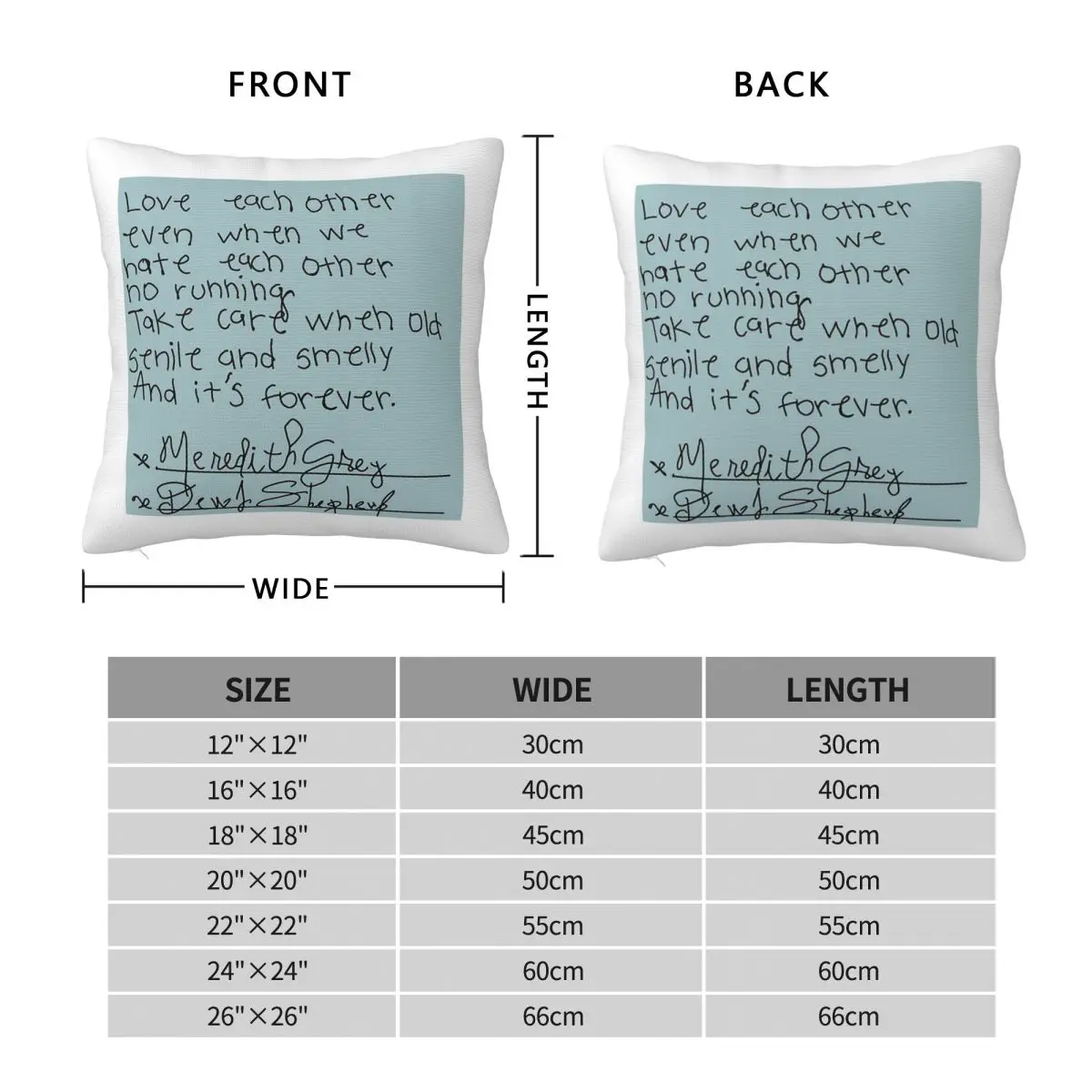 Post-It Note Grey's Anatomy Square Pillowcase Polyester Linen Velvet Pattern Zip Decorative Pillow Case Room Cushion Cover