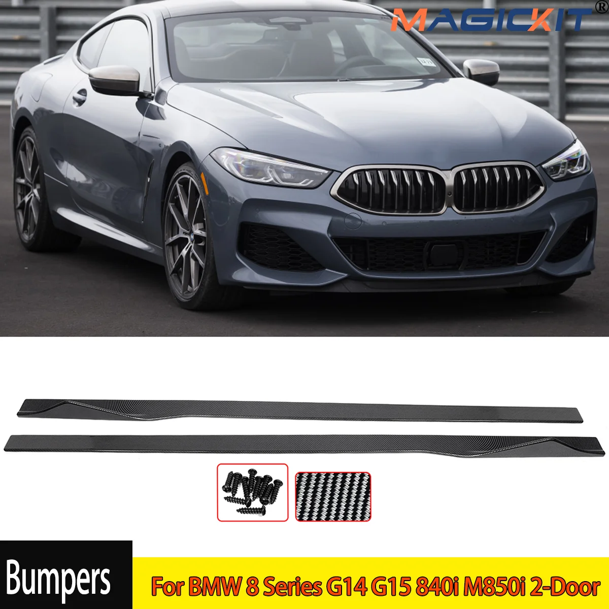 Carbon Look Side Skirts Lip Extension For BMW 8 Series G14 G15 840i M850i 2-Door