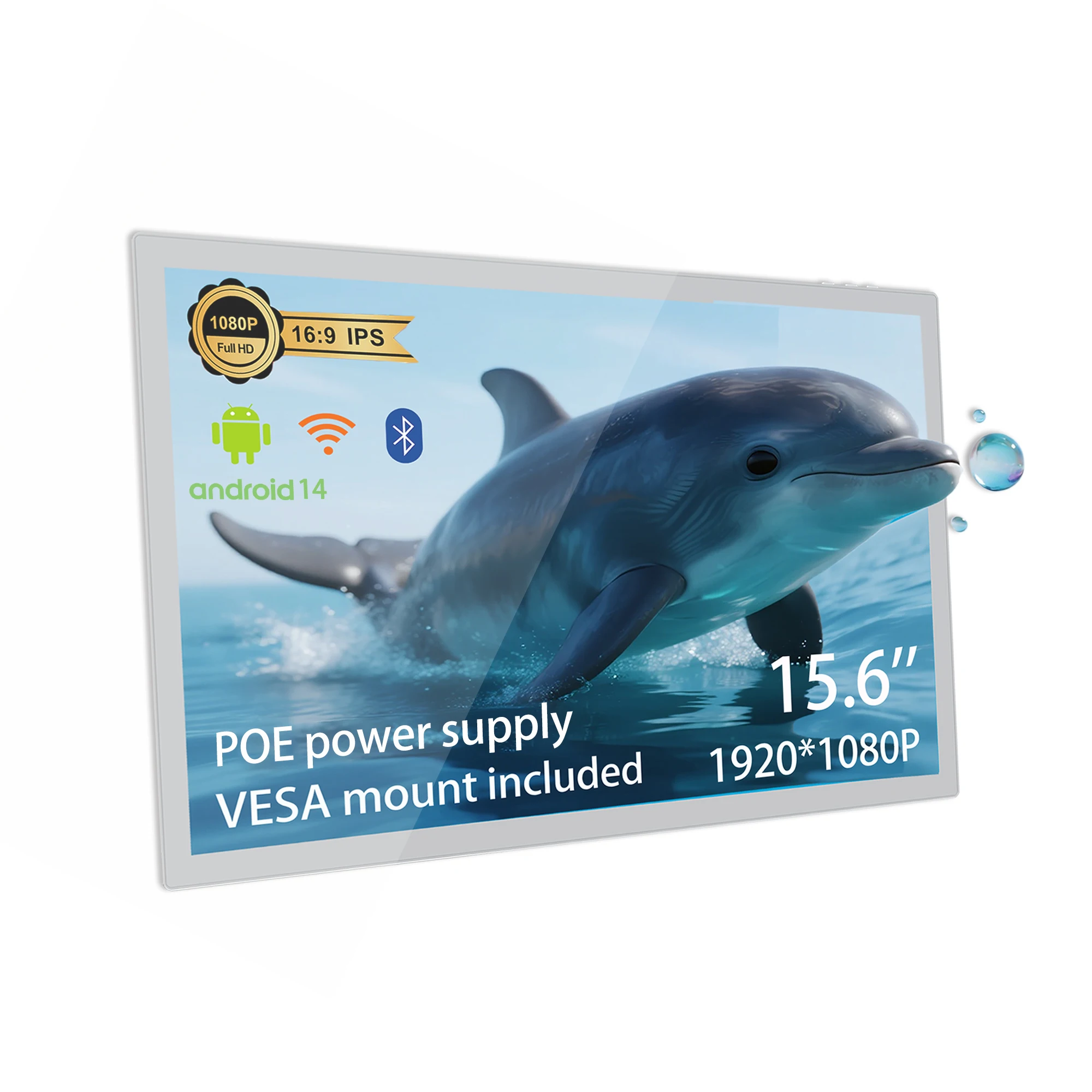 

Универсальный аппарат JEESTON Touch 15,6 дюйма Android 14 RK3576 8-ядерный ультратонкий планшетный компьютер настольный настенный FHD POE