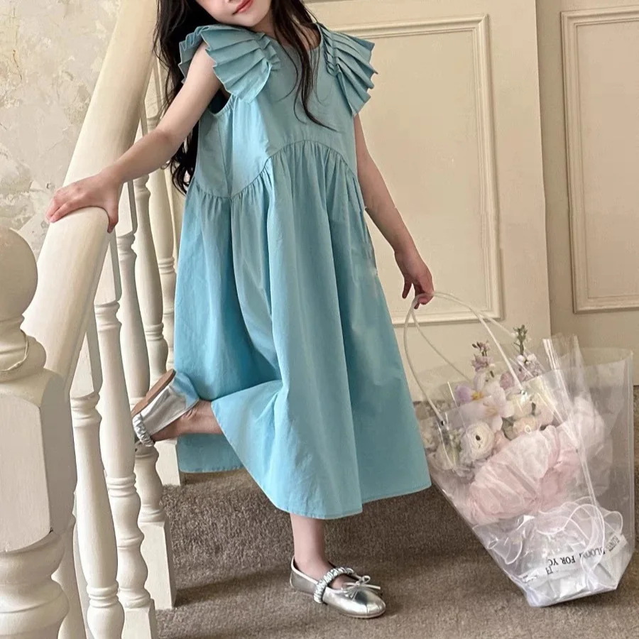 

Girls Skirts 2024 Summer New Childrens Clothes Korean Style Big Child Foreign Fashion Little Girl Skirts Fashion Casual Simple