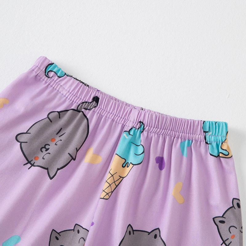 3-teiliges Set aus Sommer-Kurzarmshirts, Shorts und Hosen für Jungen und Mädchen, bunter, lässiger, bedruckter, süßer Anzug – Detail 12