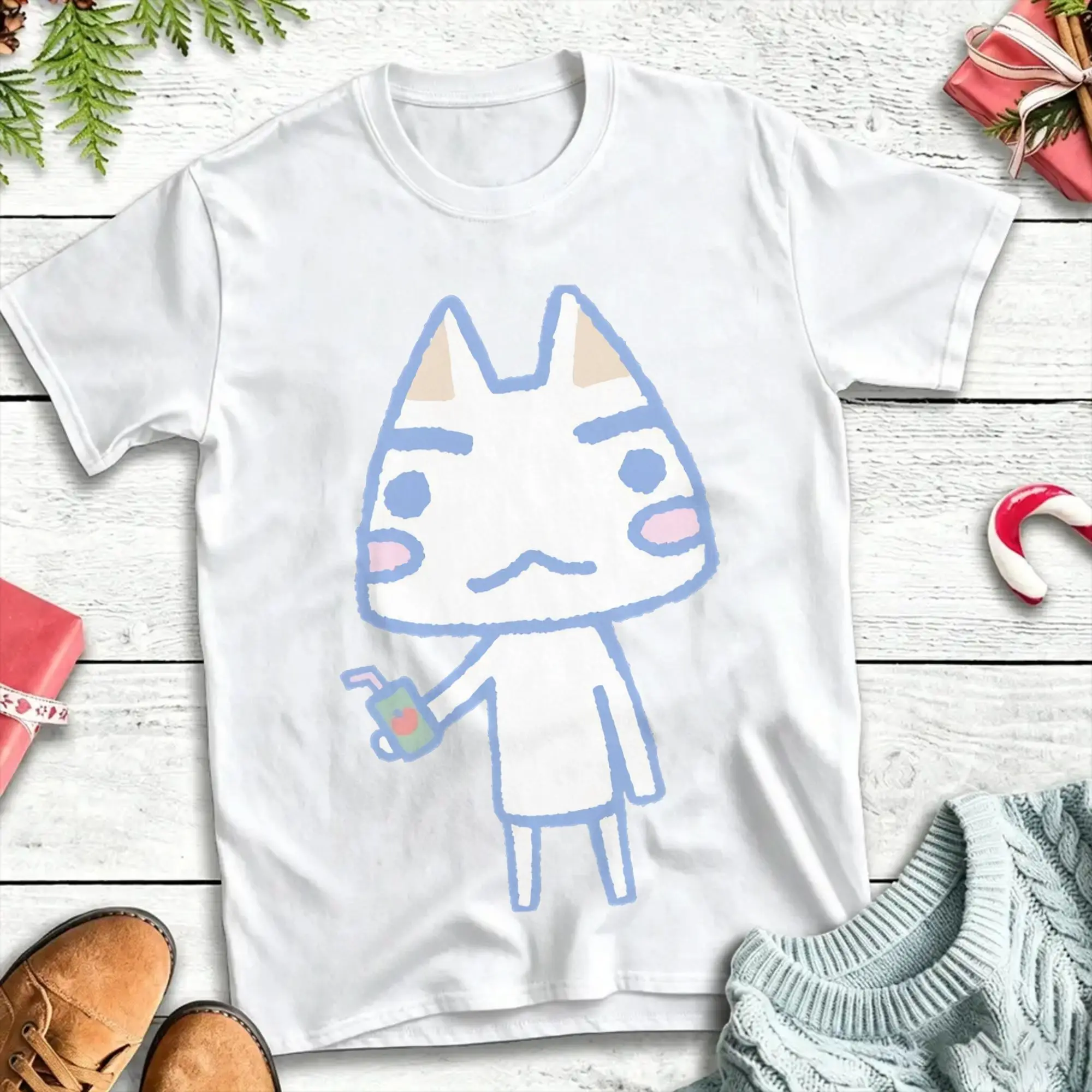 Vintage Toro Inoue Cat juice T-Shirts for Men Women Round Collar Pure Cotton T Shirt  Short Sleeve Tees Plus Size Clothes