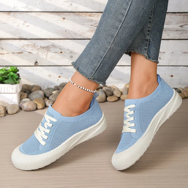 

Women's Shoes New Fashion Breathable Non-slip Wear-resistant Outdoor Casual Knit Mesh Thick Sole Sneakers