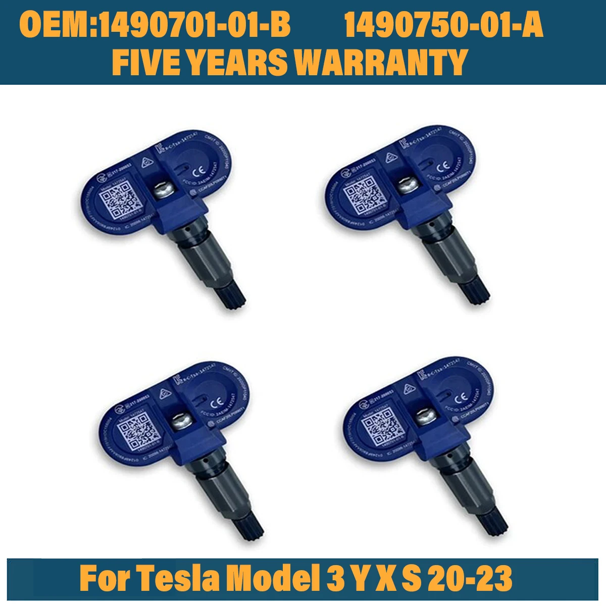 New 1/4pcs 1490750-01-A 1490701-01-B TPMS Pressure Sensors Bluetooth Tire Pressure Monitor For Model 3 Y X S 20-23 149075001A