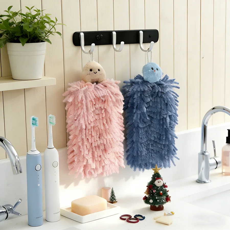 Cute Cartoon Fruit Hand Towel, Thick Absorbent Quick-Dry Hanging Towel for Kitchen & Bathroom Daily Use