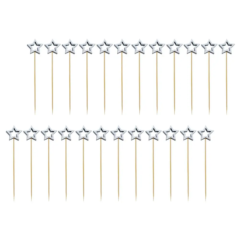 150Pcs Star-Shaped Bamboo Cocktail Picks for Drinks Appetizers Fruits Charcuterie Boards Holiday Party Decor Festive Food