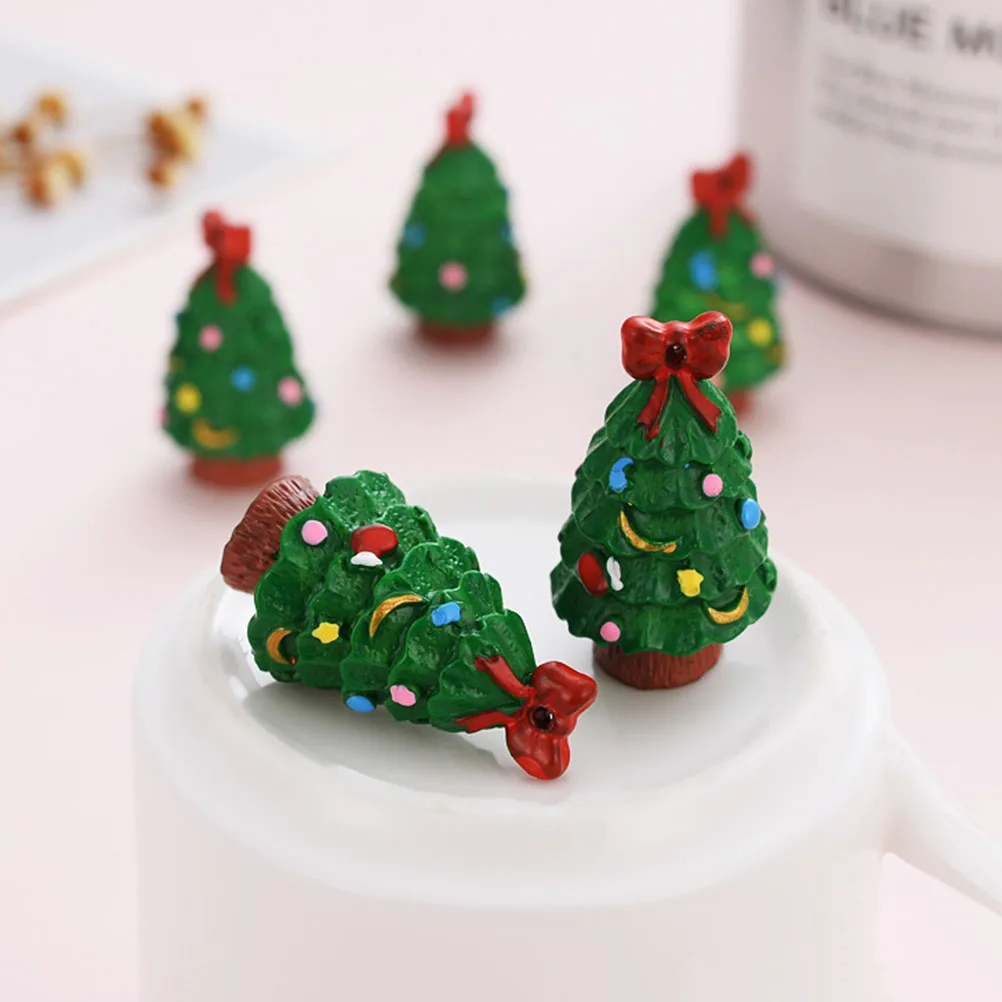 

5 PCS Decorate Christmas Tree Accessories Mini Ornaments Resin Miniature Holiday Decorations