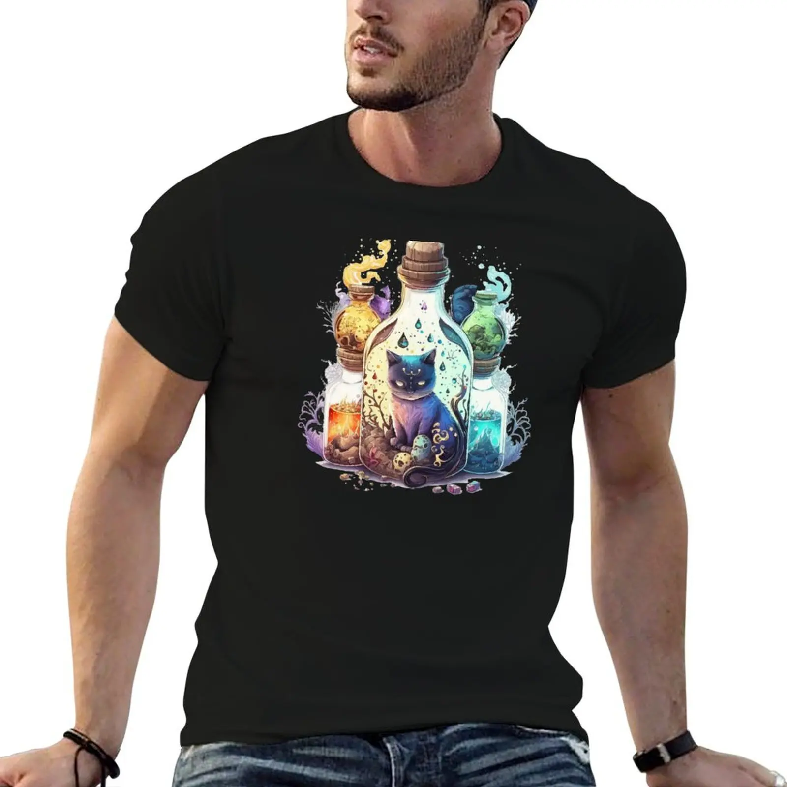 

Enigmatic Cat Alchemist #3 T-Shirt customs summer tops graphic tee shirt oversizeds heavyweight t shirts for men