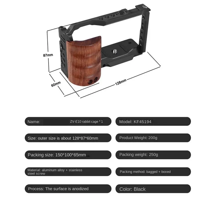 dtc6-camera-cage-rig-quick-release-plate-stabilizer-rig-protective-for-zve10-dslr-camera-video-b