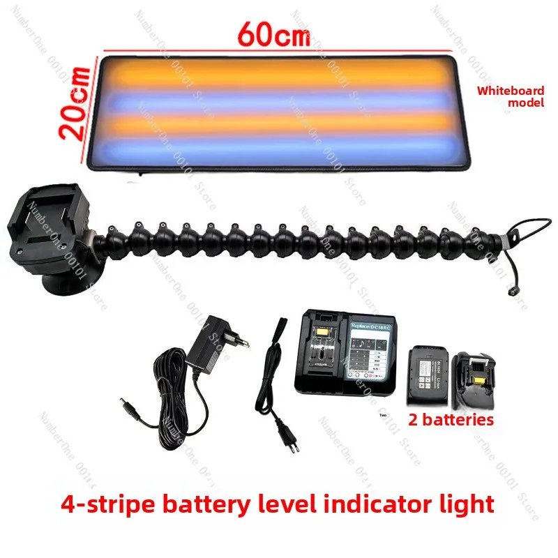 4 Strip LED Battery Powered Dent Hail Damage Inspection Light Paintless Dent Repair Leveling Tool Kit