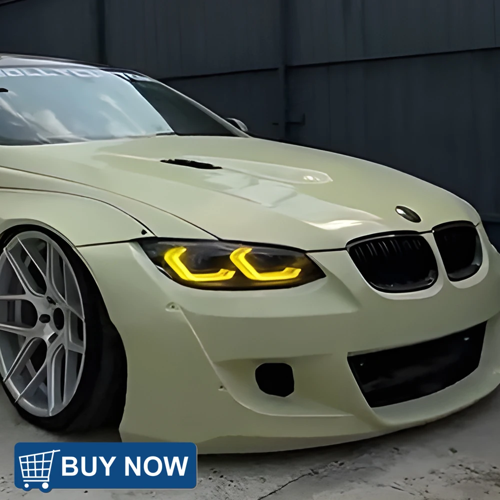 For Bmw 3 Series E92 E93 320I 325I M3 2007-2010 Led Auto Headlight Assembly Upgrade Yellow Drl Projector  Tools Car Accessories