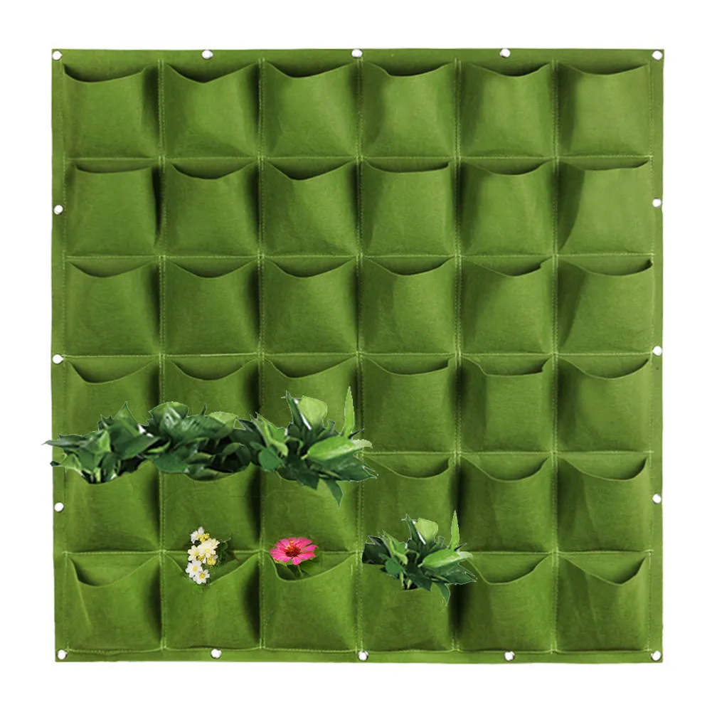 36 Pockets wall hanging flower grow pot planter bags Vertical Planting Bags Non-woven Fabrics Vegetable Bonsai Garden Supply B1