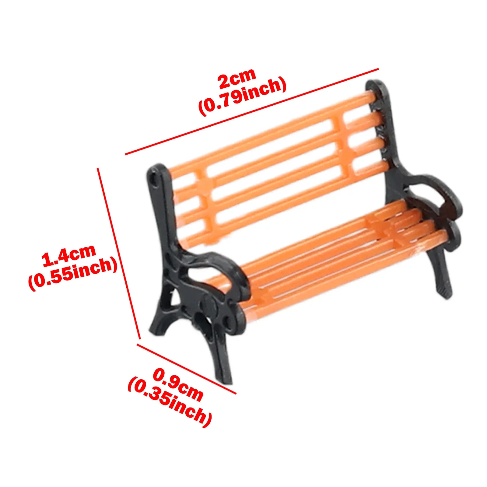 10pcs Model Train HO TT Scale 1:87 Bench Chair Settee Street Park Layout Plastic Craft Home Decor Toy 0.79 X 0.55 X 0.35 Inc