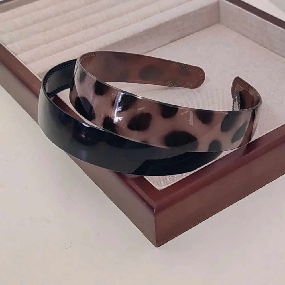2 Stück 2,5 cm breite europäische und amerikanische Leoparden-Haarbänder, Stirnbänder für Frauen und Mädchen, Vintage-Lünette als Geschenk, koreanischer Haarschmuck – Detail 7