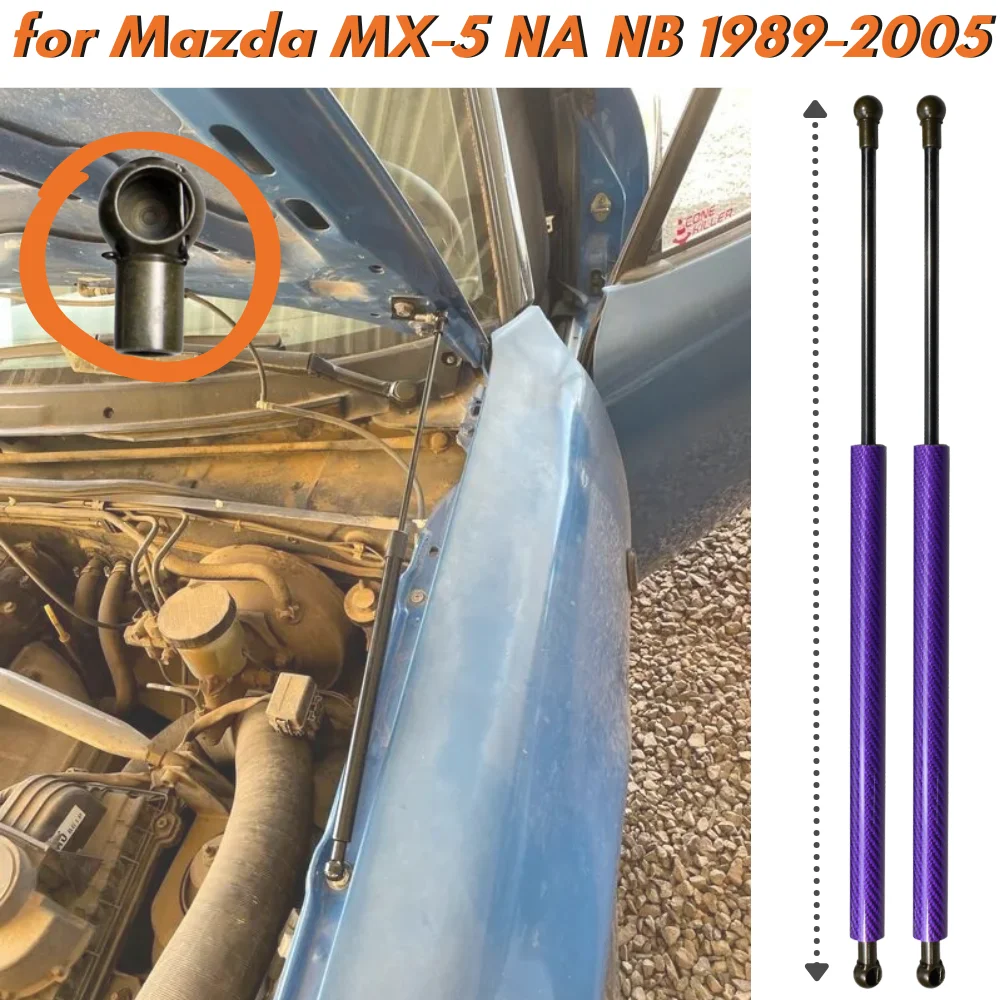 

Qty(2) Hood Struts for Mazda MX-5 NA NB Convertible 1989-2005 Front Bonnet Modify Gas Springs Shock Absorbers Lift Supports