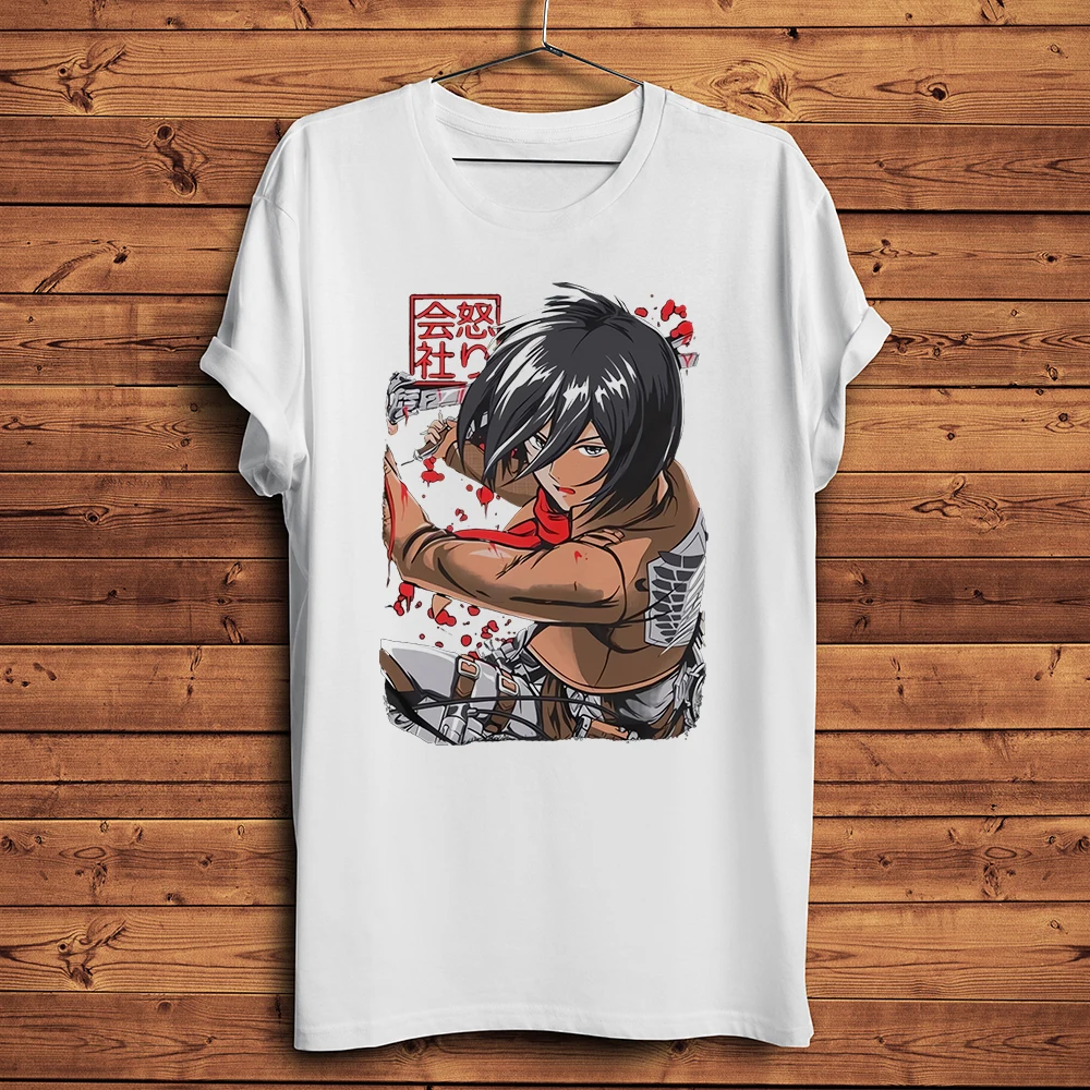 Camiseta divertida de Anime Mikasa Ackerman para hombre, camisa de manga AOT, informal, de diario, Unisex, Shingeki no Kyojin