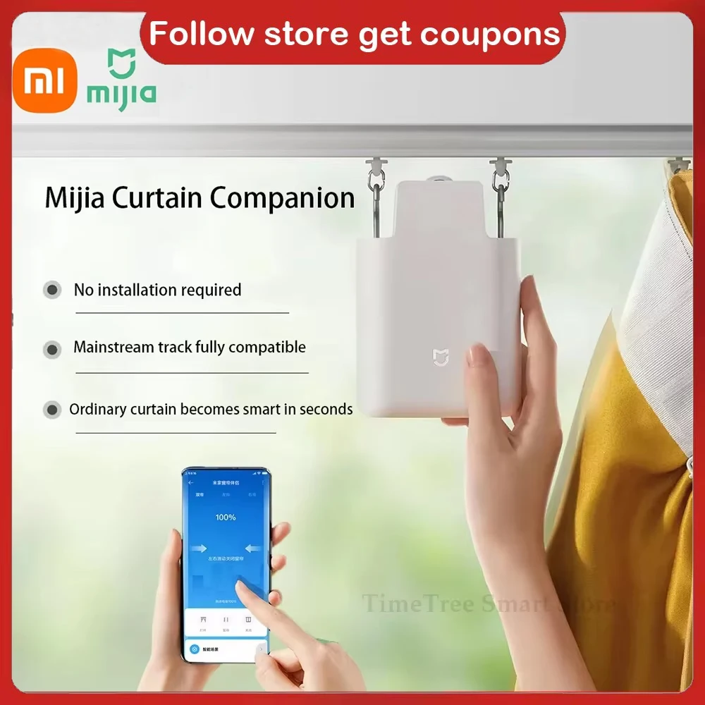 

Xiaomi mijia Electric Curtain Robot Smart Curtain Motor Voice Control Switch Mi Home APP Control Timer Setup Mesh Smart Linkage