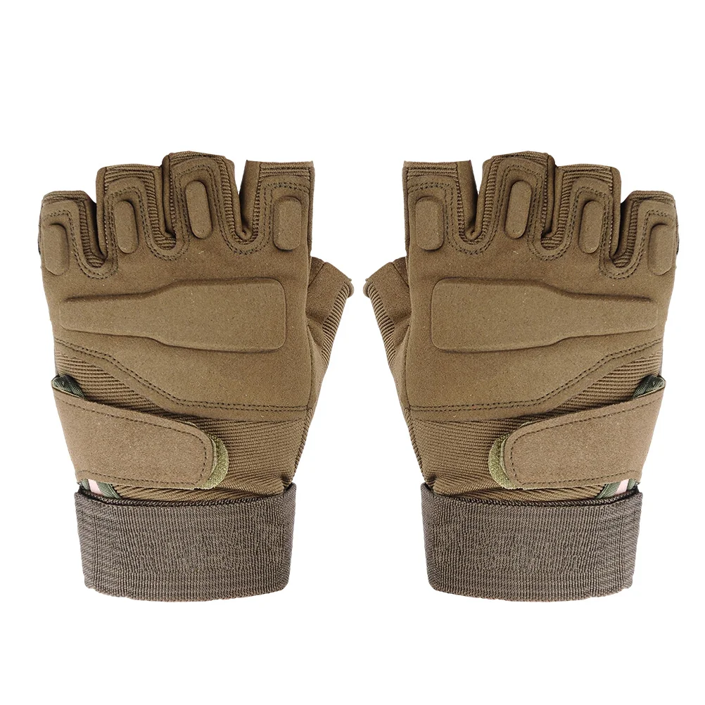 

Fleece-Lined Half Finger Gloves Breathable Shockproof For Cycling Riding Hiking Fishing Outdoor Sports Anti-Slip Bike