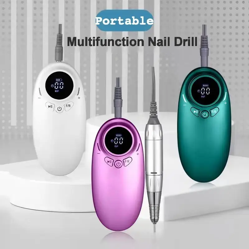 

Lusha Portable Home Salon Use Nail Drill High-Speed Electric Manicure Grinding Tool Low-Noise Shaping Polishing 4000mAh Battery