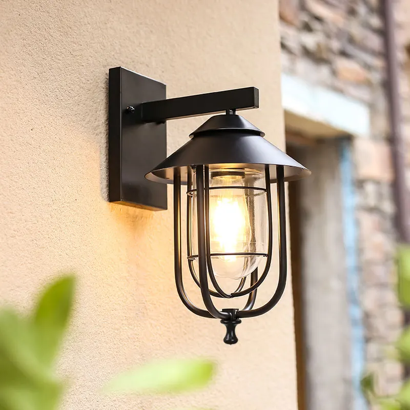 European Retro LED Wall Lamp Outdoor Waterproof Lighting Villa Garden Porch Lamp Courtyard Corridor Lighting Wall Lamp