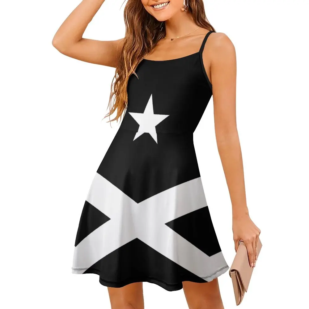 Sexy Black Flag (Santa Hermantat Catalana) Women's Sling Dress Nerd  Parties Woman's Clothing Dresses Cute