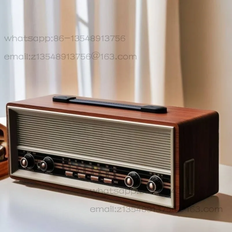 Retro nostalgic desktop stereo radio FM medium wave shortwave bluetooth speaker card stereo