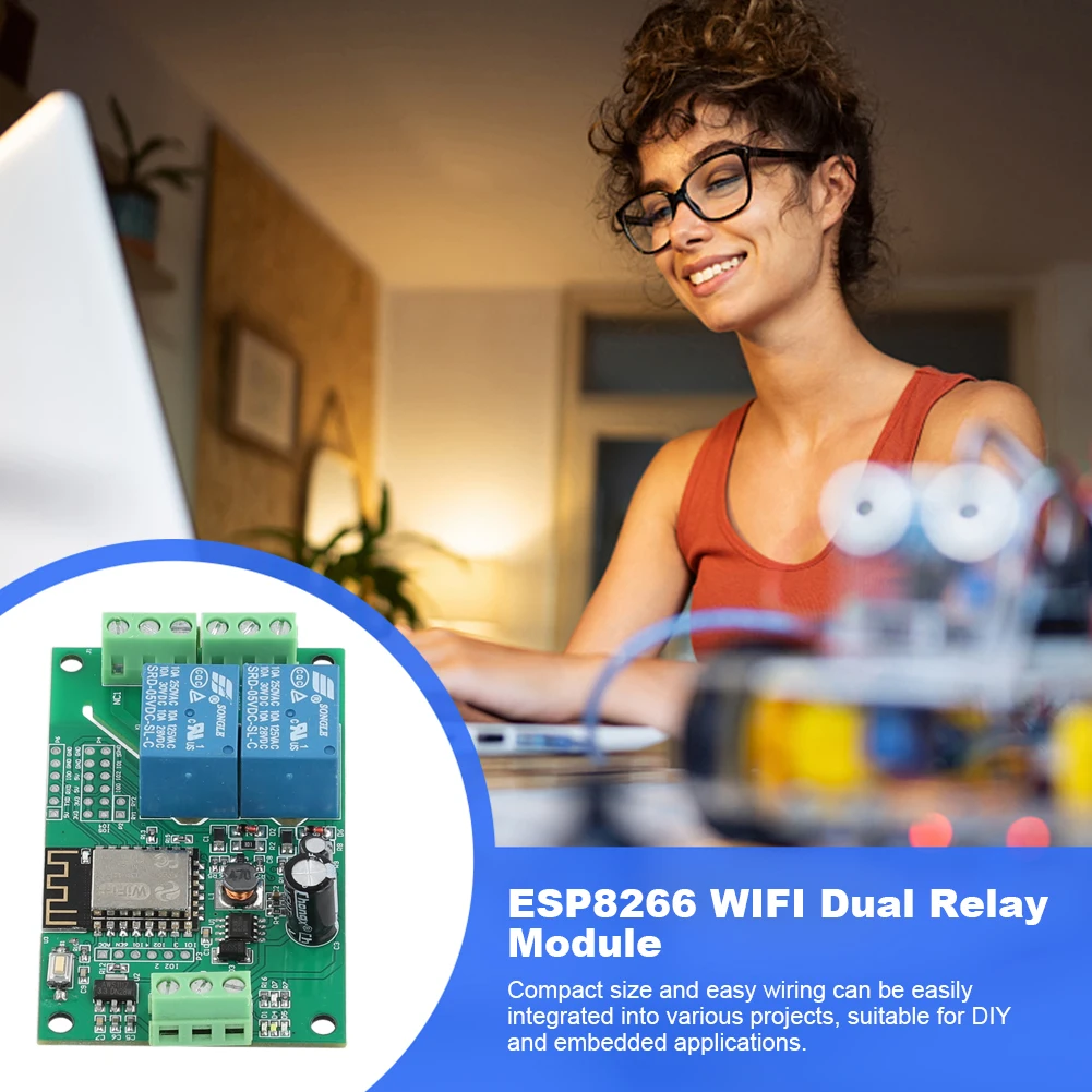 ESP8266 WIFI Relay Module Dual Channel DC 5V 10A Switch Controller Board ESP-12F Development Board Based on Arduino