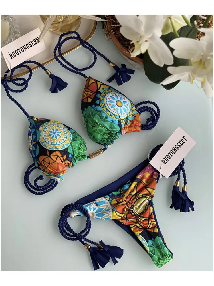 2022 verão sexy micro conjunto de biquíni push up banho feminino biquíni brasileiro maiô halter biquini férias praia maiô