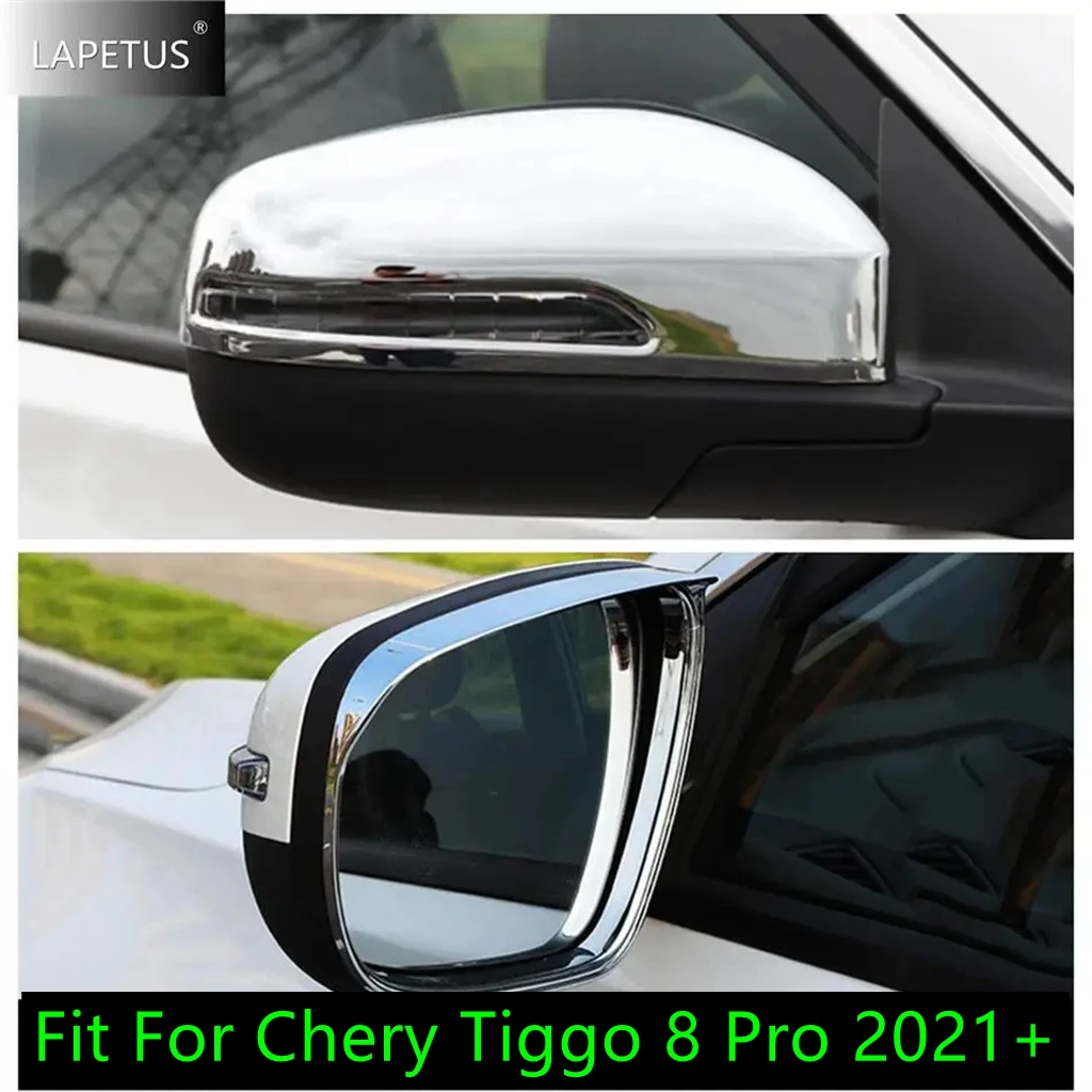 

Chrome Car Rearview Mirror Rain Eyebrow Deflector Blades Decor Frame Cover Trim ABS Accessories For Chery Tiggo 8 Pro 2021 2022