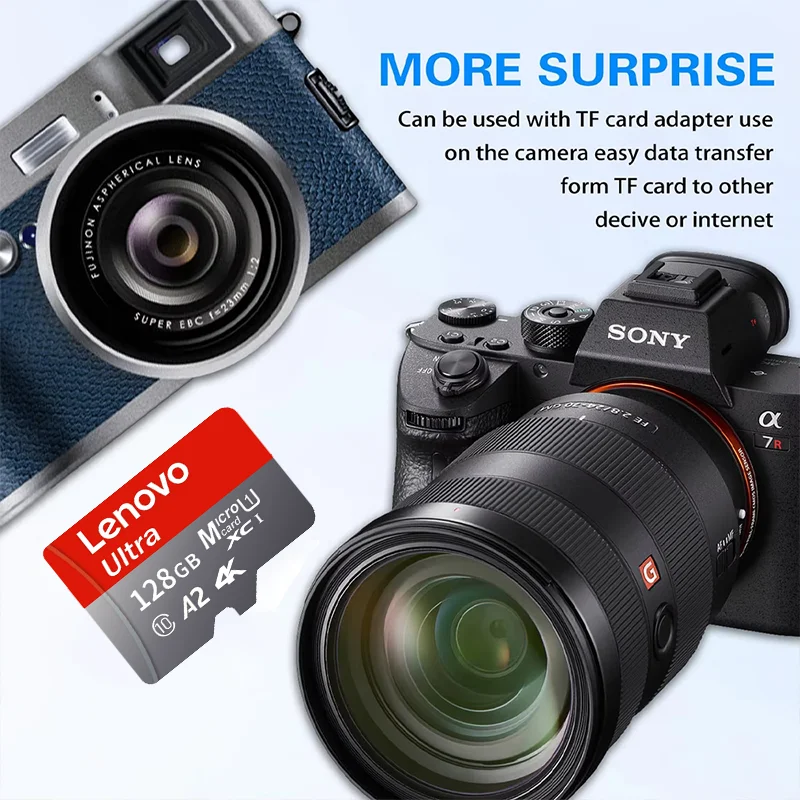 Lenovo Mini SD Memory Card 512GB Class 10 Micro TF SD Card High-Speed UHS-I for Phones Drones Cameras - 256GB 128GB 64GB Options