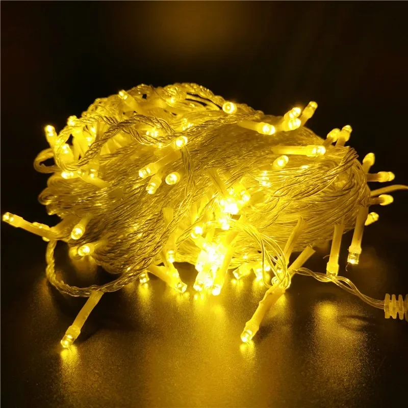 Festone di Natale Ghiacciolo LED Stringa di luce Spina UE 220V Fata natalizia Ghirlanda Lampada per la decorazione della stanza del giardino della festa nuziale